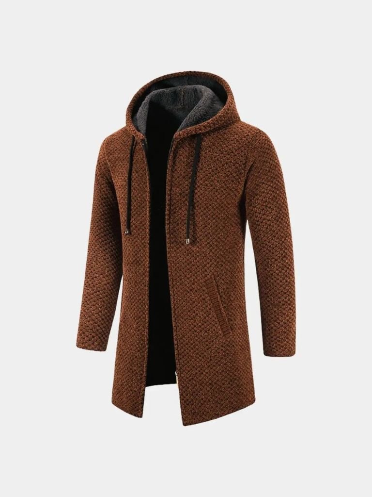 Cappotto Invernale A Maglia Con Cappuccio Lugano - Viretti