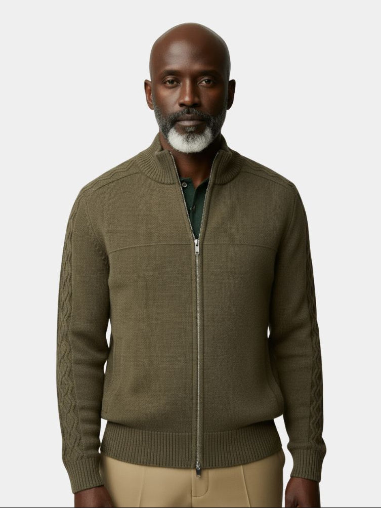 Maglione in Cashmere con Zip e Collo Alto - Viretti