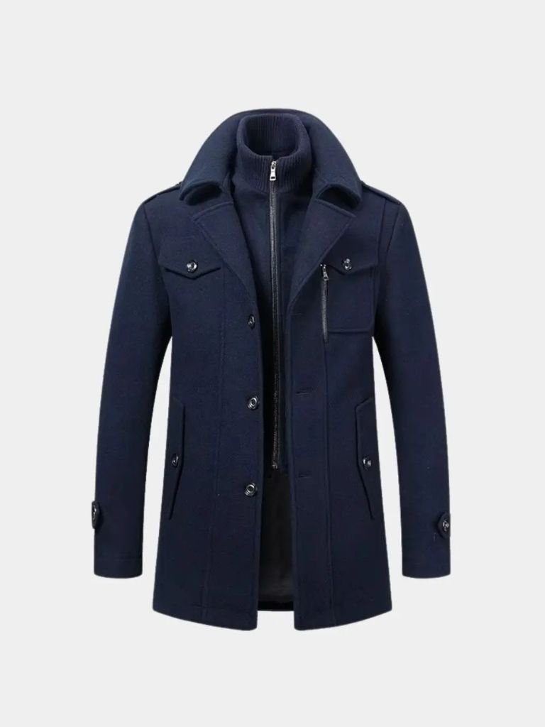 Abrigo aristocrático de lana negra - Vireti