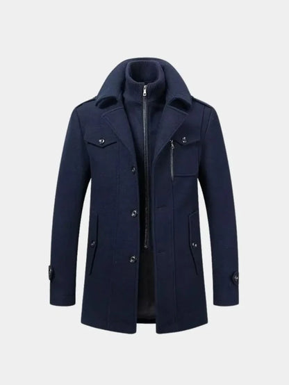 Abrigo aristocrático de lana negra - Vireti