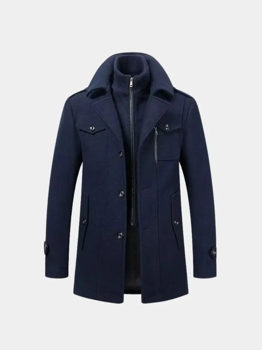 Abrigo aristocrático de lana negra - Vireti